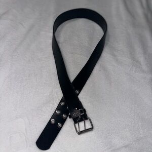 Mudd Sleek Black Belt with Metallic Buckle